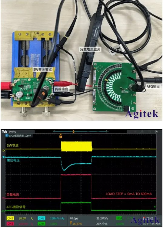 使用泰克示波器和AFG測試電源的負(fù)載瞬態(tài)響應(yīng)(圖5)
