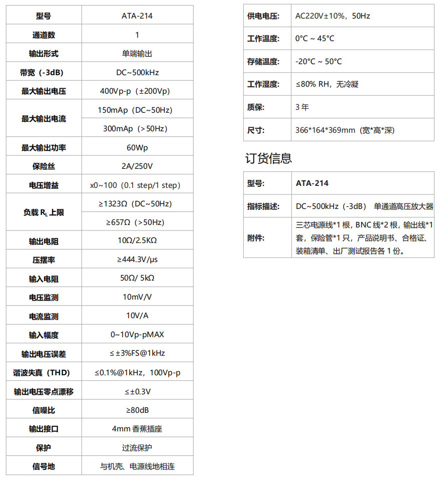 ATA-214高壓放大器(圖1)