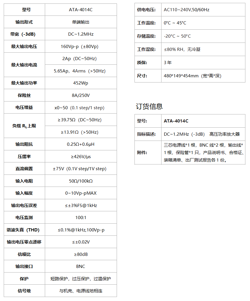 ATA-4014C高壓功率放大器(圖1)