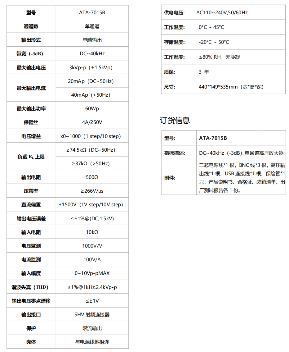 ATA-7015B高壓放大器(圖1)