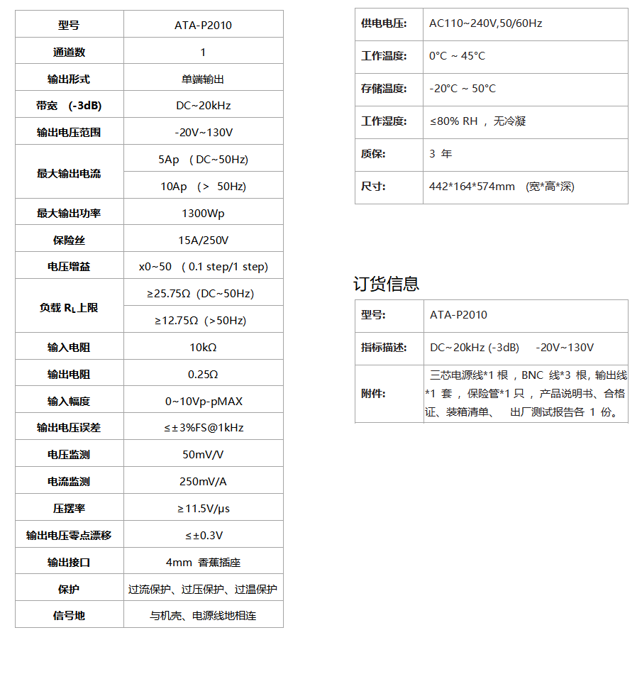 ATA-P2010功率放大器(圖1)