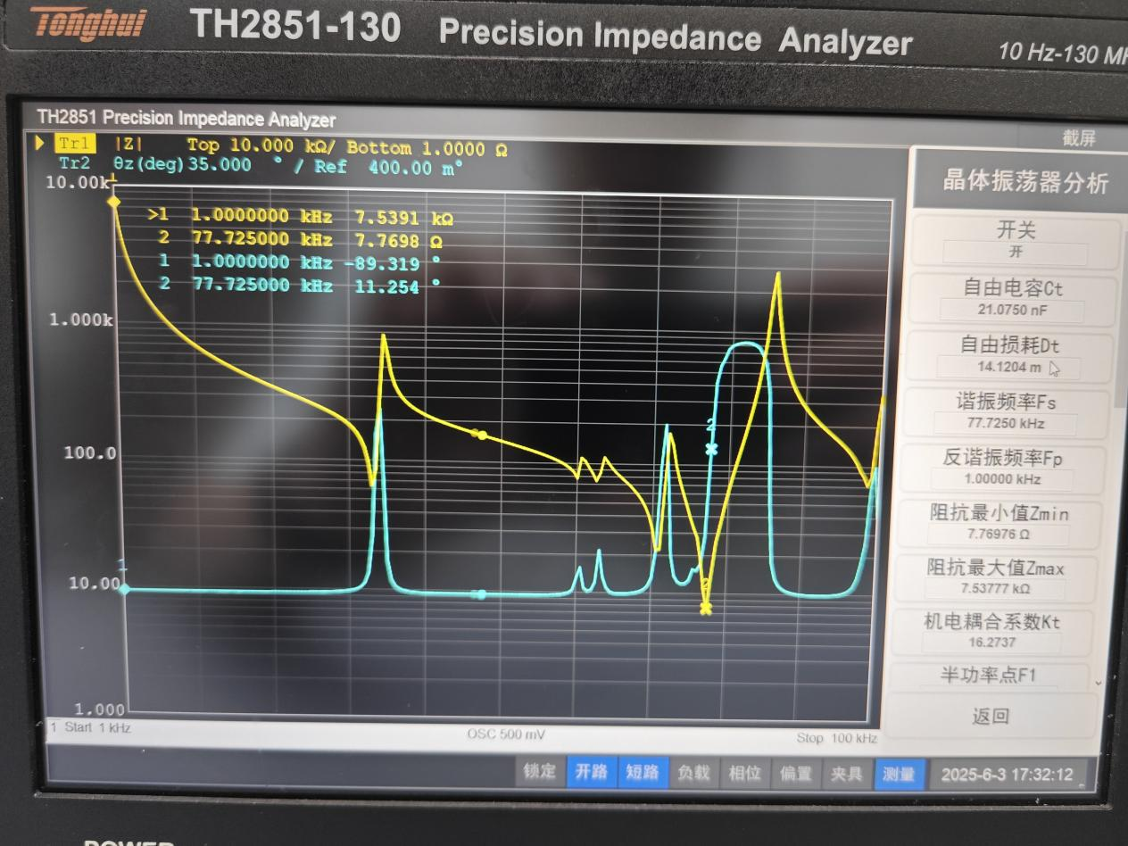 TH2851系列阻抗分析儀在壓電材料晶體分析測試中的應用(圖4)