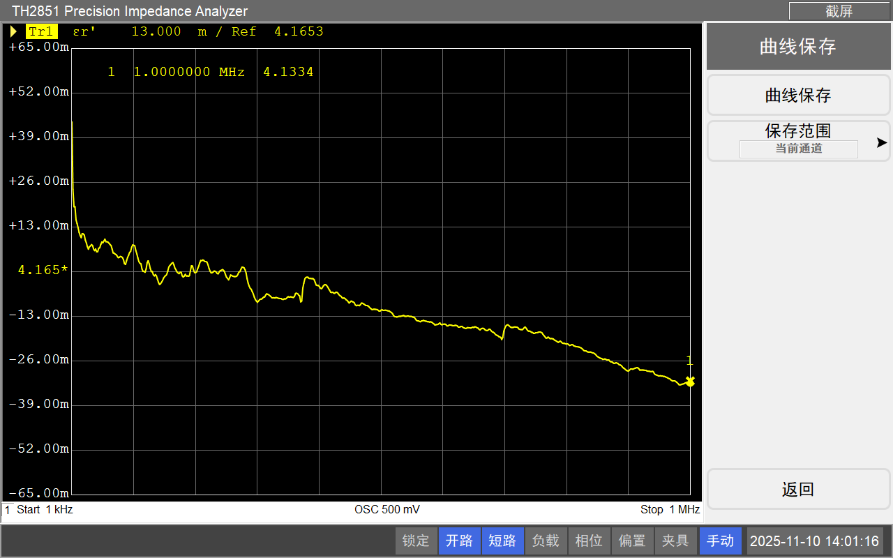 同惠TH2851-130阻抗分析儀介電常數測試方案（絲素蛋白膜、PDMS相關材料）(圖7)