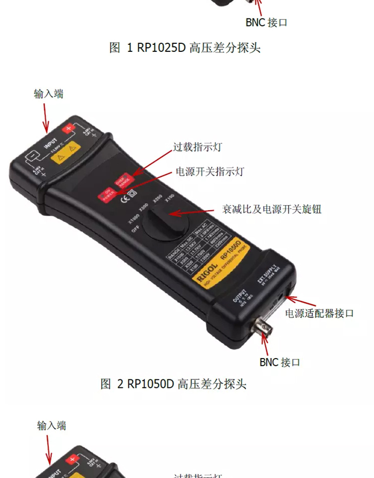 普源高壓差分探頭RP1000D系列(圖2)